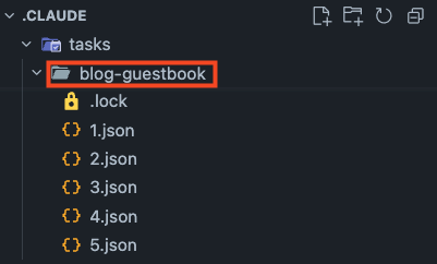 ID를 blog-guestbook으로 지정했을 때 생성된 태스크 디렉터리 | 인포그랩 GitLab