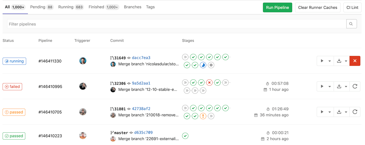 GitLab 파이프라인 보기 | 인포그랩 GitLab