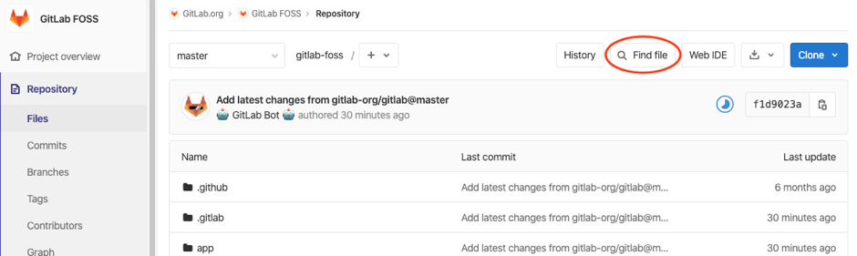 GitLab Repository 파일 찾기 | 인포그랩 GitLab