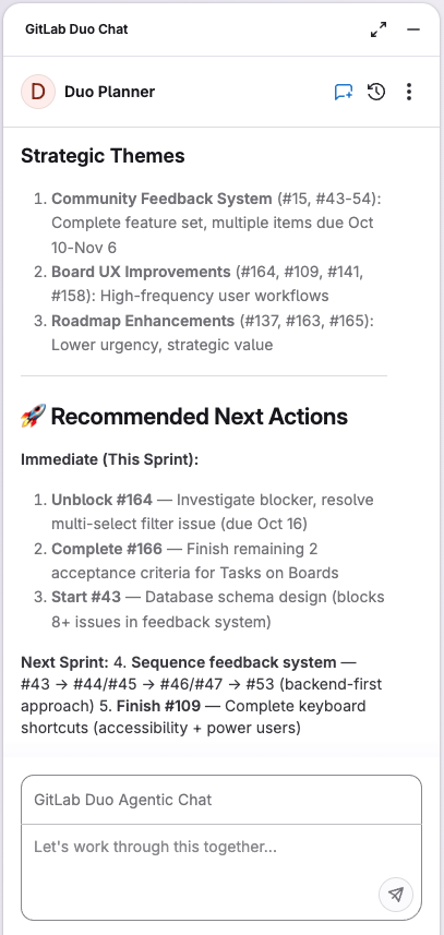 GitLab Duo Planner 사용 화면. 출처=GitLab | 인포그랩 GitLab